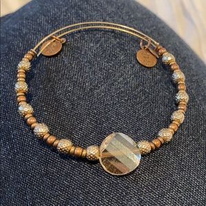 Alex and Ani Gold Beaded Bangle